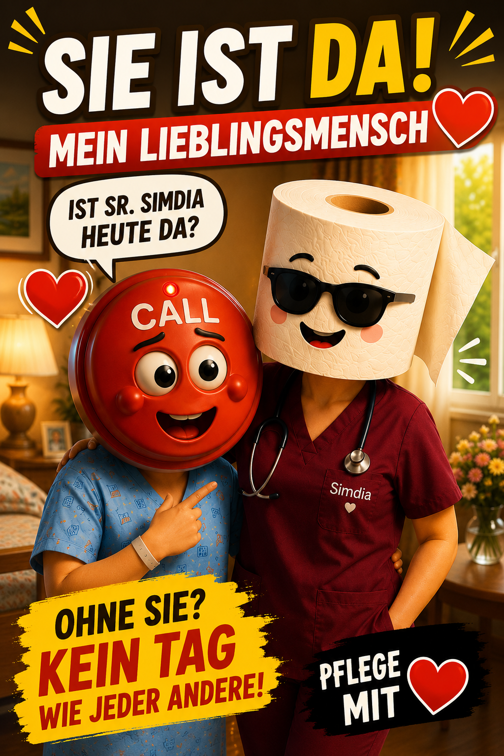 POV: Milch und Antibiotika – das solltest du wissen – Bild aus der Pflege-Charakterwelt von Real Intensiv Creator (Pflegehumor & Herzmomente)