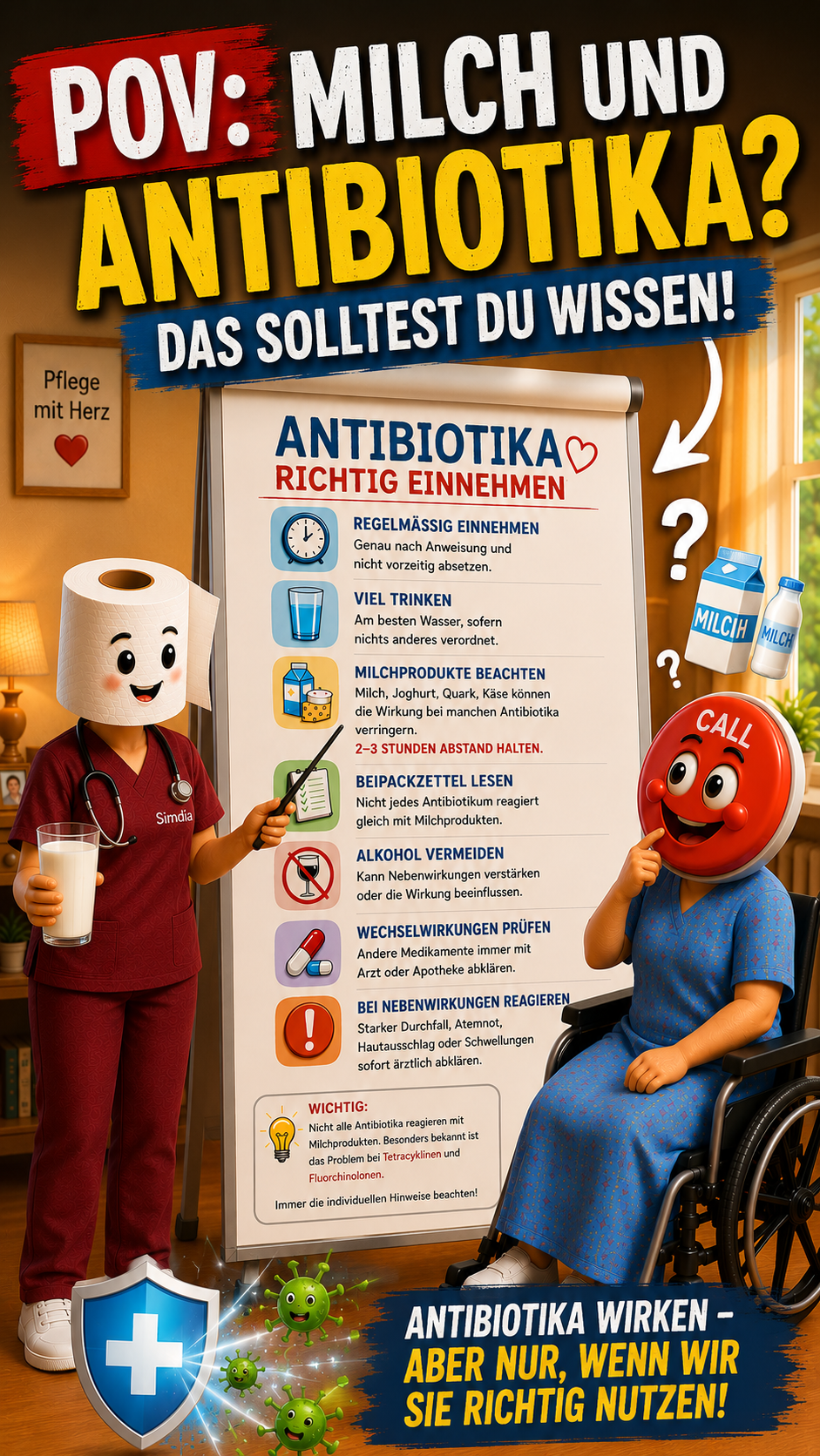 Sie ist da! Mein Lieblingsmensch – Bild aus der Pflege-Charakterwelt von Real Intensiv Creator (Pflegehumor & Herzmomente)